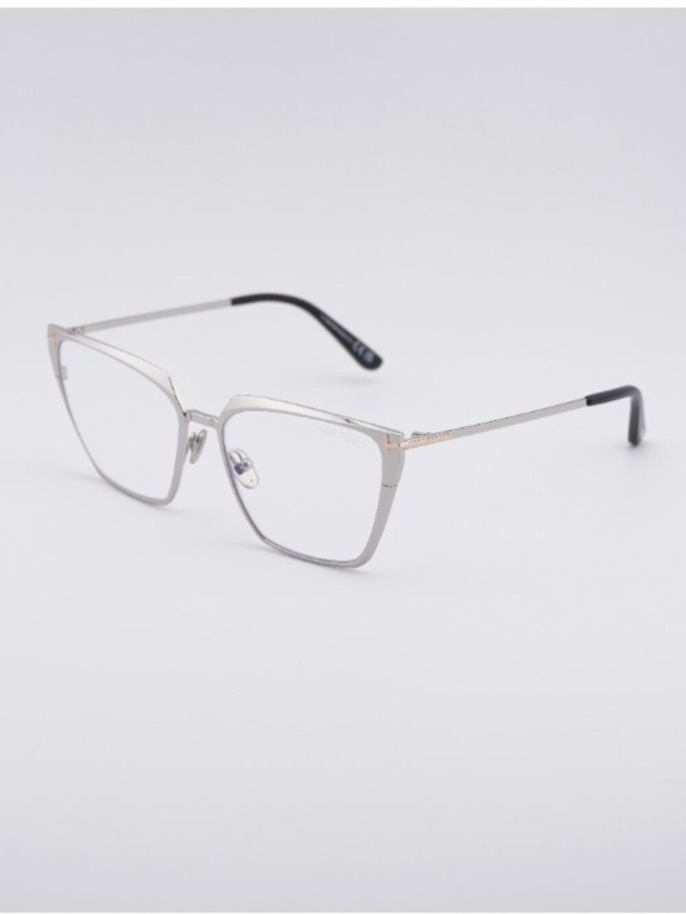 Tom Ford FT5945-B 016 Eyeglasses Shiny Palladium 56mm Square Frame